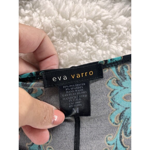 Eva Varro Blouse Top Women’s Size Medium Art To Wear 3/4 Sleeve Artsy - Picture 4 of 5